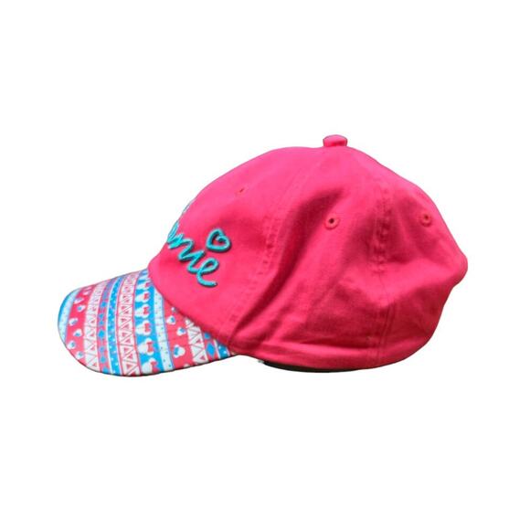 Disney Minnie Mouse Tribal Bill Youth Girls Pink Strapback Hat - Picture 4 of 8